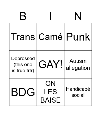 DE QUOI EST SOUPÇONNÉ SIMON Bingo Card