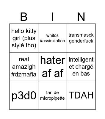 Kenza aaaaah allegations Bingo Card