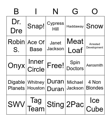 Artists On The Billboard Hot 100 Year-End Bingo Card