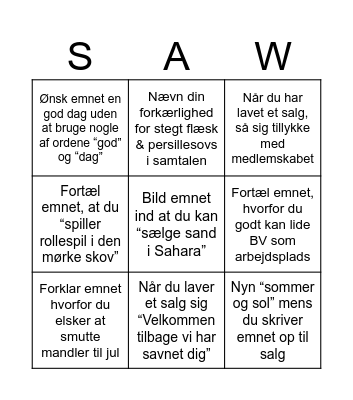 Telefon Bingo Card