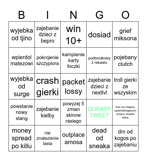 bingo na fncs kijo i raxi Bingo Card