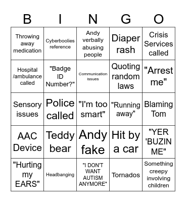 Ditch Bingo Card