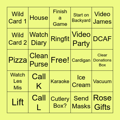 April Bingo Card
