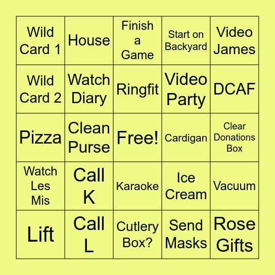 April Bingo Card
