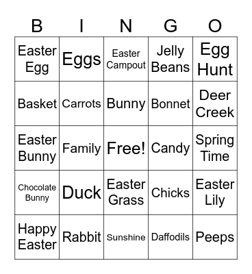 Easter Bingo Card