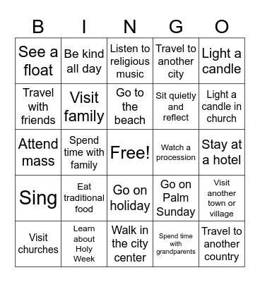 Holiday BINGO Card