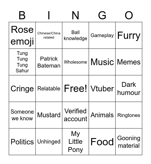 Instagram Reels Bingo Card