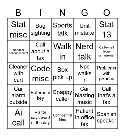 Office Bingo 7 Bingo Card