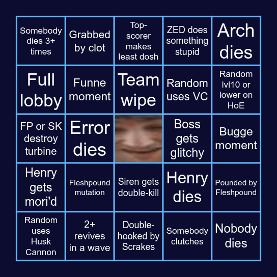 KILLING FLOOR 3 - BINGO BOARD Bingo Card