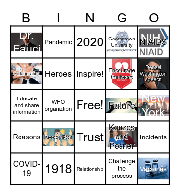 Dr. Anthony Fauci and COVID-19 Bingo Card