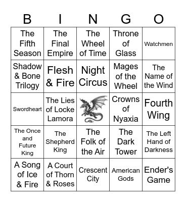 Fantasy Best Sellers Bingo Card