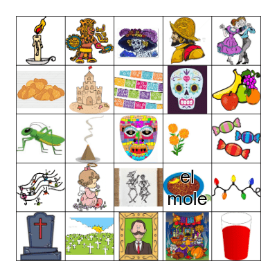 Día de los muertos Bingo Card