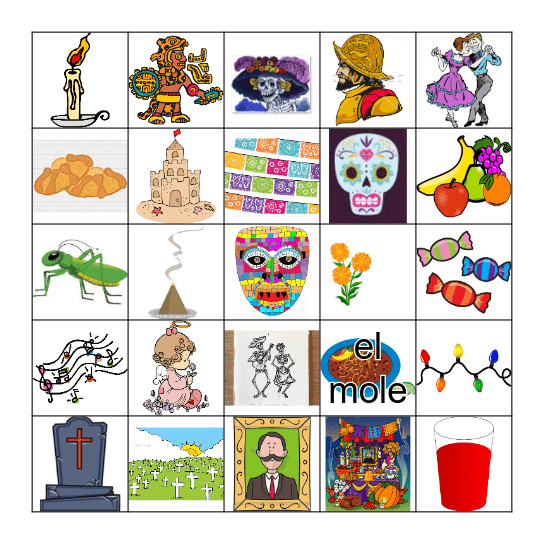 Día de los muertos Bingo Card
