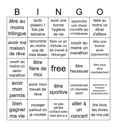 My Life Bingo (2026) Bingo Card
