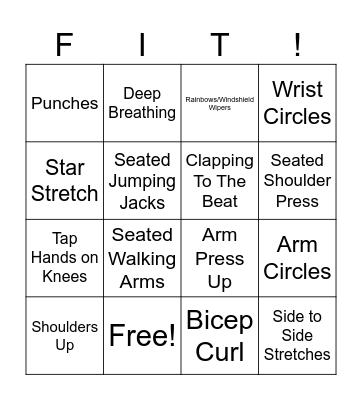 Fitness Bingo Card