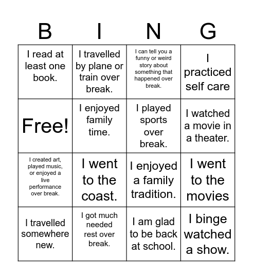 AVID 10 Mingle Bingo Card