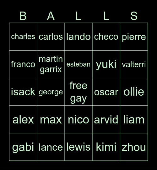 f1 drivers at monte carlo masters Bingo Card