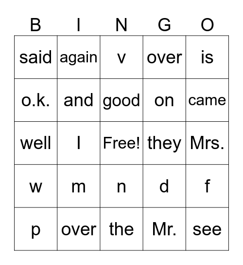 Bingo Card