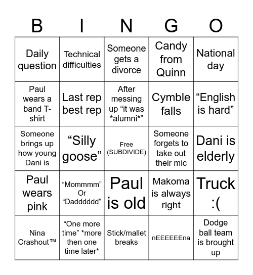 Bingo Card