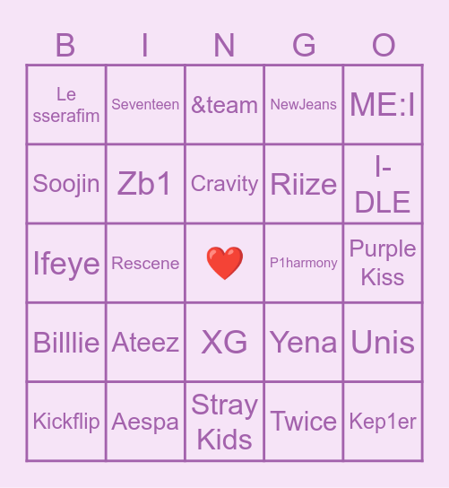 Heru’s Bingo Card