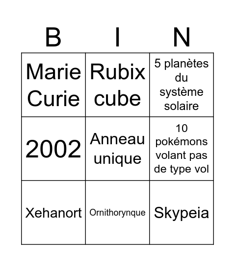 Gaming infinite Bingo Card