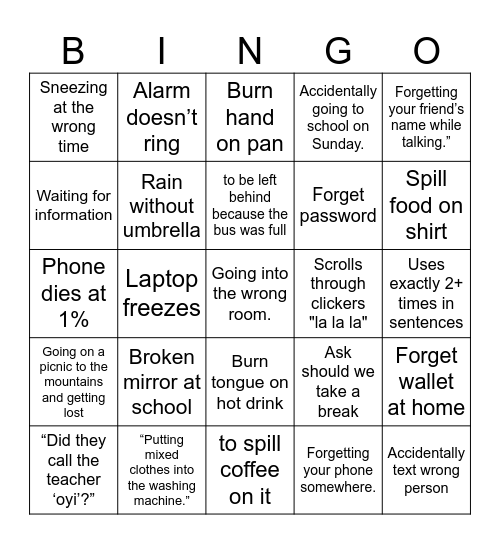 Townhall 2024 Bingo Card