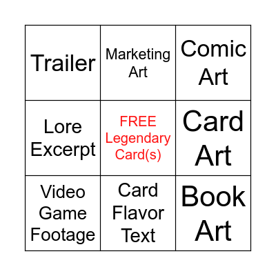Character Visuals Bingo Card