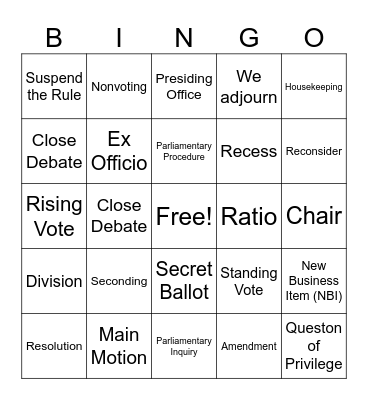 WEA RA 2026 Bingo Card