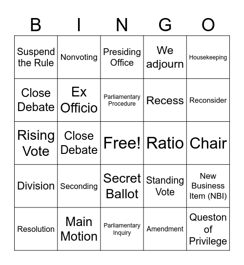 WEA RA 2026 Bingo Card