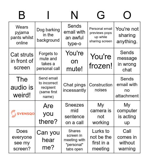Office Bingo Card