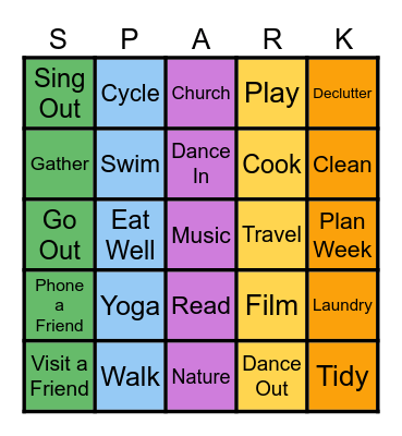 Wellness Momentum Builder Bingo Card