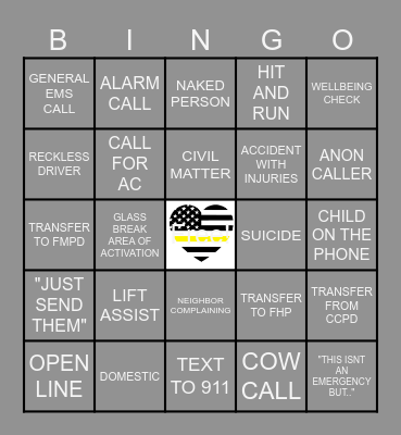 2026 TELECOMMUNICATORS WEEK CALL TAKER Bingo Card