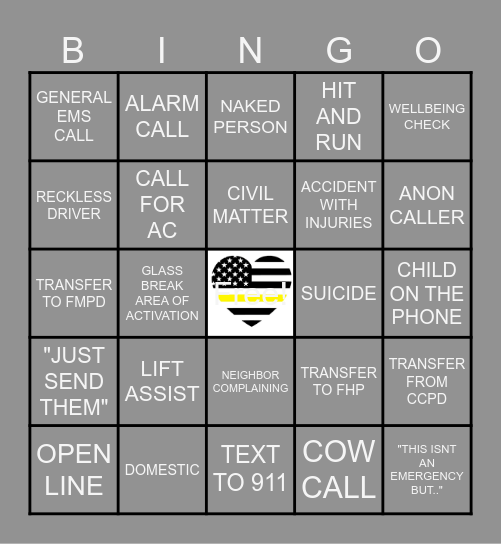 2026 TELECOMMUNICATORS WEEK CALL TAKER Bingo Card