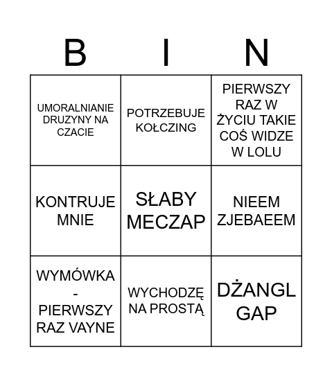 RANDOMCWELTV Bingo Card