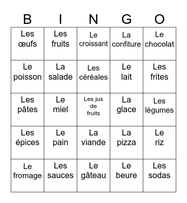 Qui aime...? Bingo Card