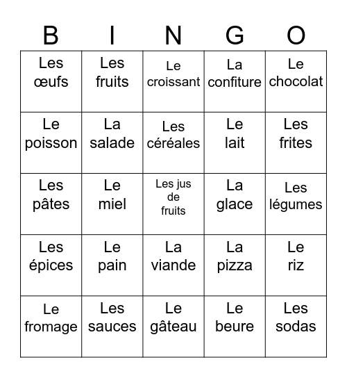 Qui aime...? Bingo Card