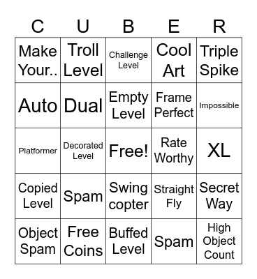 GD Recent Tab Bingo Card