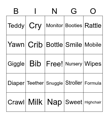 BABY BINGO Card
