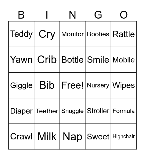 BABY BINGO Card