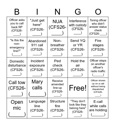Dispatch Week 2026 Bingo Card