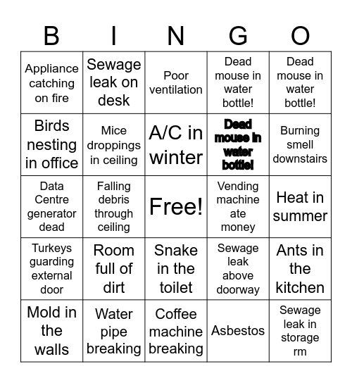 Feldberg Biohazard Bingo Card