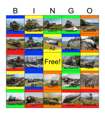 Main Line Steam Locomotives that I would like to fix one day Bingo Card