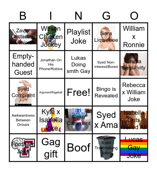 Isabella B-Day Party Bingo Card