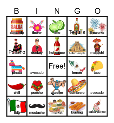 MEXICO Bingo Card