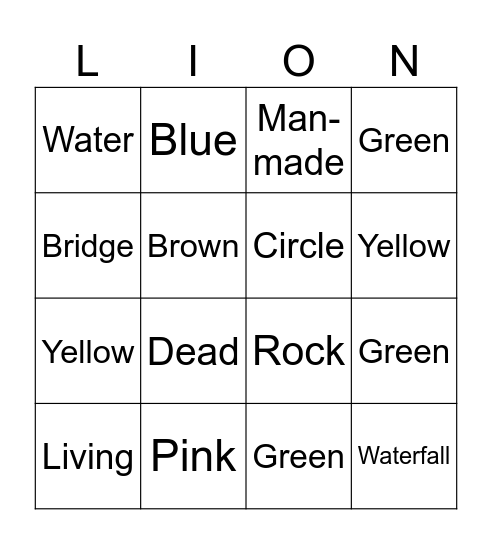 Cub Scout Hike Bingo Card