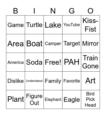 ASL Bingo Card