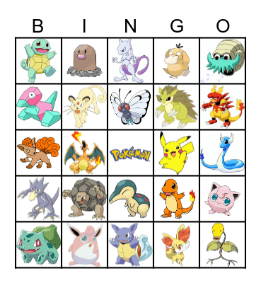 Pokemon Bingo Card