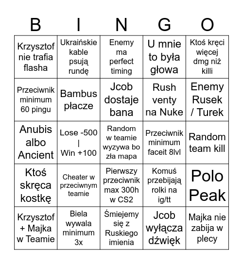 Bingo CSA Bingo Card