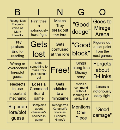 PointCrow plays Birth by Sleep Bingo Card