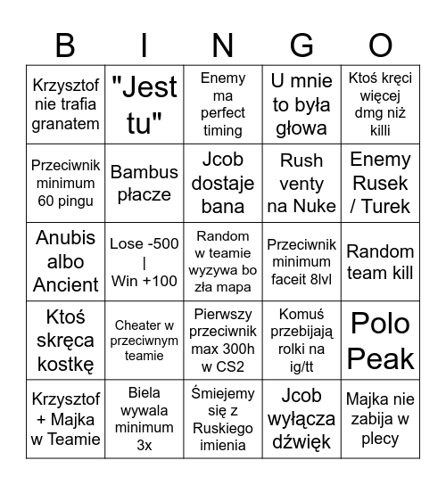 Bingo CSA Bingo Card